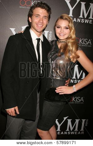 Stephen Lunsford and Aimee Teegarden  at the 5th Annual YMI Jeans Fashion Show and After Party. Music Box Theatre, Hollywood, CA. 10-06-08