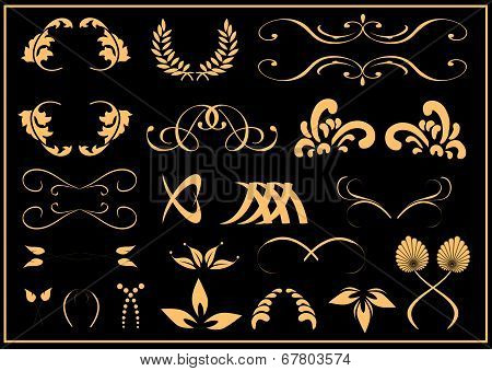Black and Gold vector elements