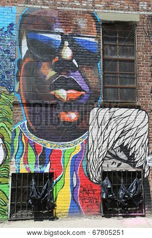 Mural art at East Williamsburg in Brooklyn
