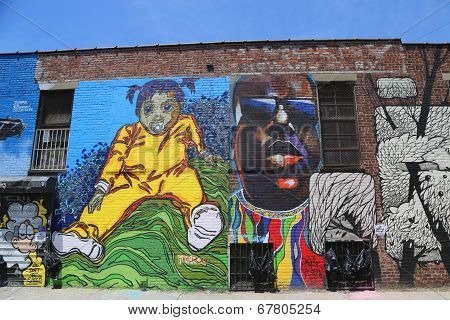 Mural art at East Williamsburg in Brooklyn