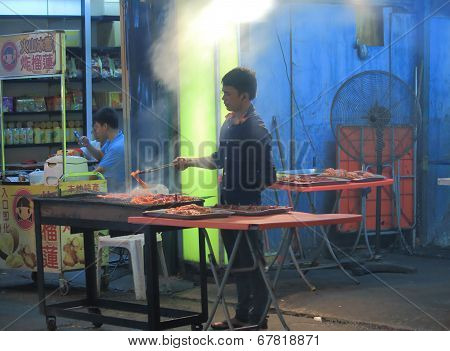 Street restaurant outdoor dining in Kuala Lumpur