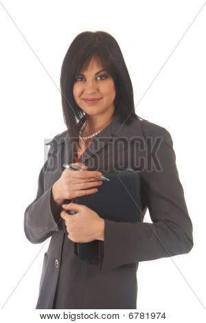 Smuk Brunette forretningskvinde