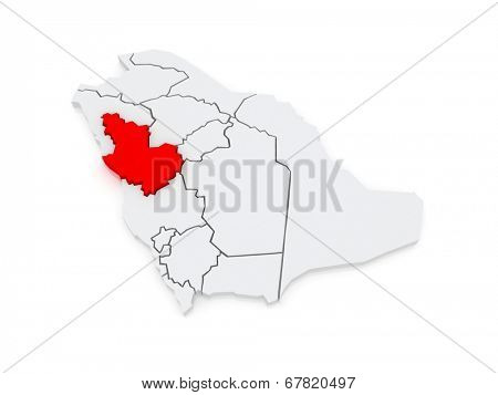 Map of El Madina. Saudi Arabia. 3d