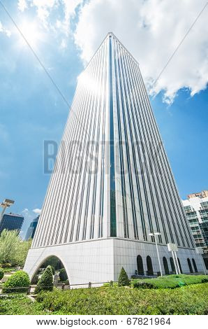 Picasso Tower at financial center in Madrid, Spain on 4 May 2013