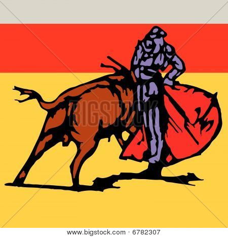 Bull bullfighter Vector Illustration