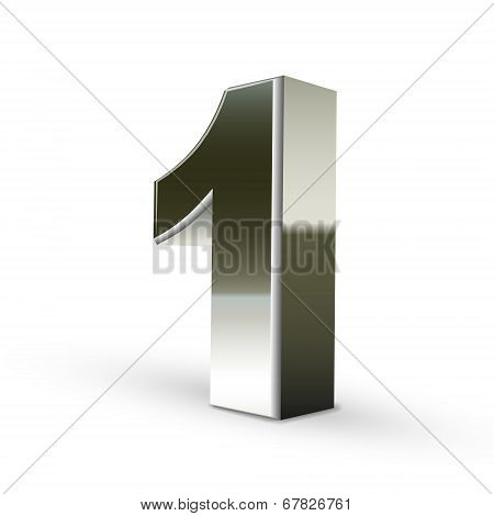 3D Silver Steel Number 1
