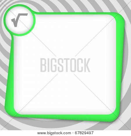 Green Box For Entering Text With Radix Symbol