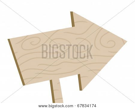 Wooden Arrow Sign Pointing Right