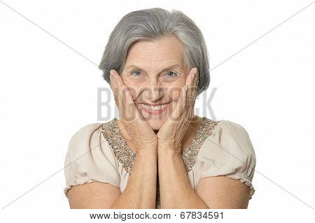 Older woman is happily