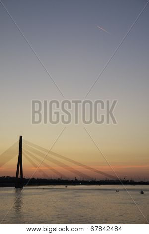 Bridge At Night. Riga, Latvia