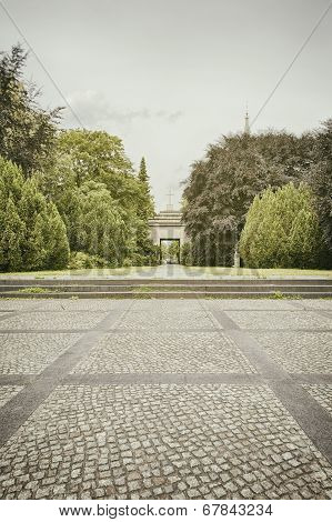 Hdr Shoot, Place And Entrance Of A Cemetery, Vintage Version With Color Filer
