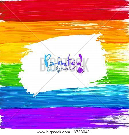 Bright rainbow paint splashes vector background