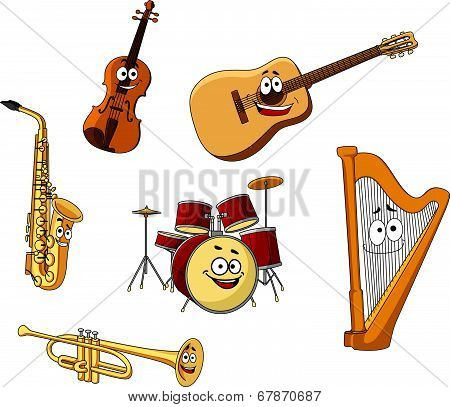 Set of classic musical instruments