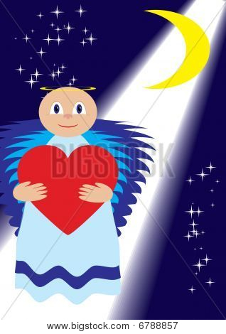 Amor anjo mostrar para todo o mundo, ilustração vetorial