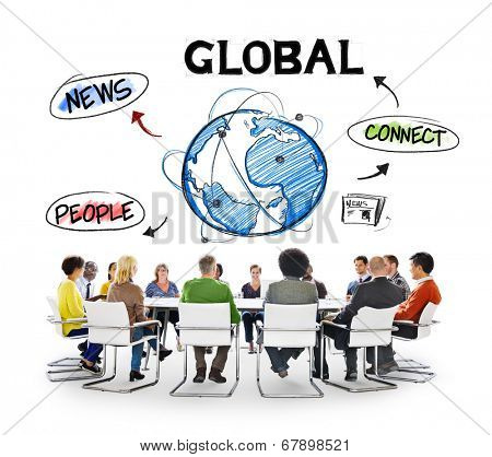 Diverse People Having a Meeting About Global Communication