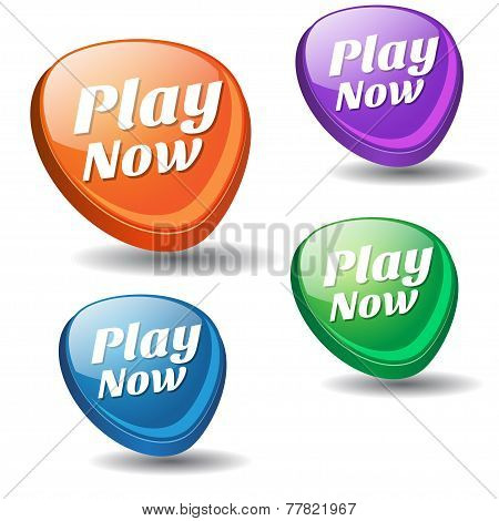 Play Now Colorful Vector Icon Design