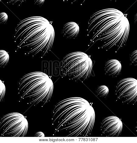 Round retro pattern in vector on black background