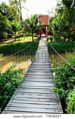 Wooden Long Rope Bridge