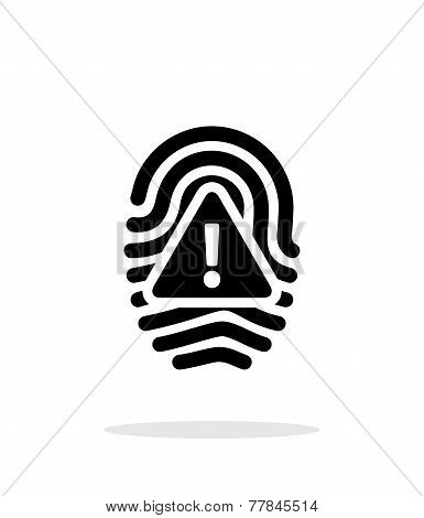 Fingerprint scan error icon on white background.