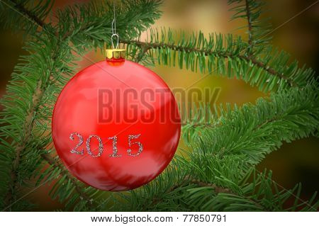 hanging red christmas ball