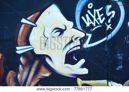 Street art Montreal mask