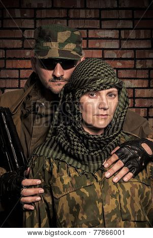 Portrait of a family of military men