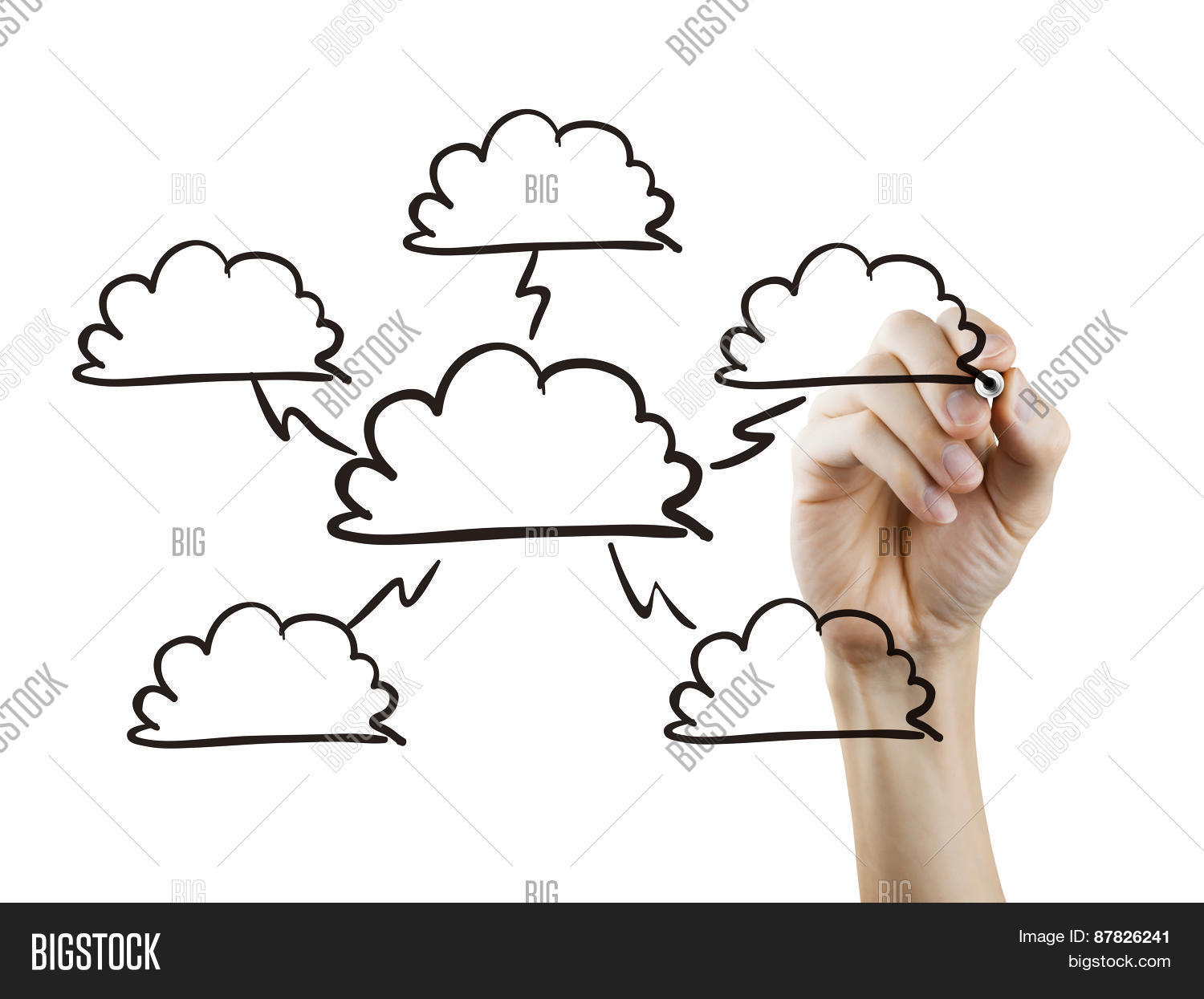 Blank flow chart drawn image photo free trial bigstock