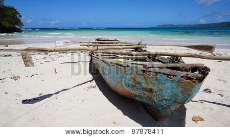 Decaying Rowing Boat On Beach At Playa Rincón