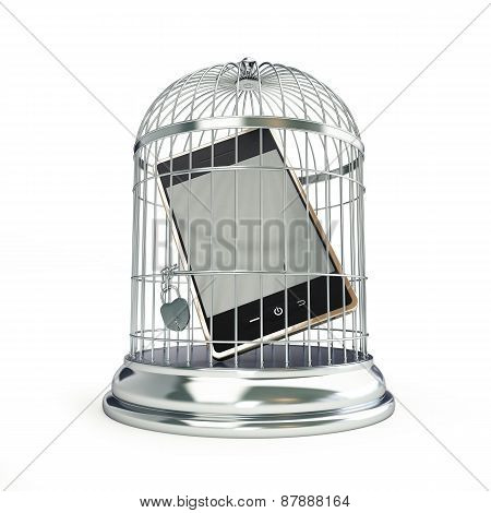 Mobile Prisoner On White Background