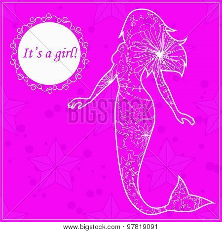 Its a girl card with mermaid