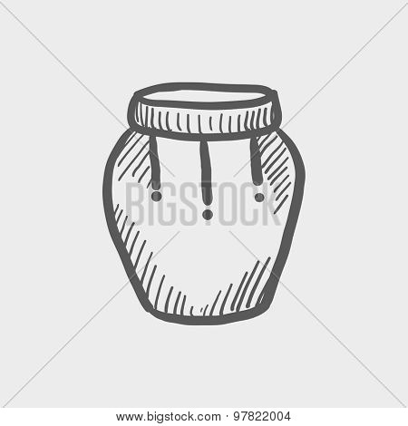 Percussion instrument sketch icon for web and mobile. Hand drawn vector dark grey icon on light grey background.