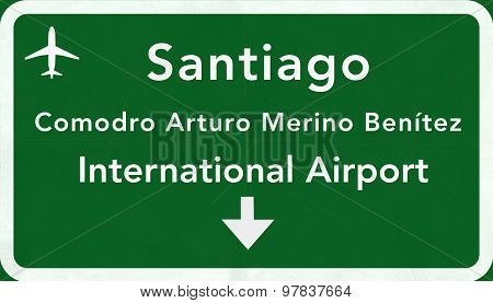 Santiago Chile International Airport Highway Sign