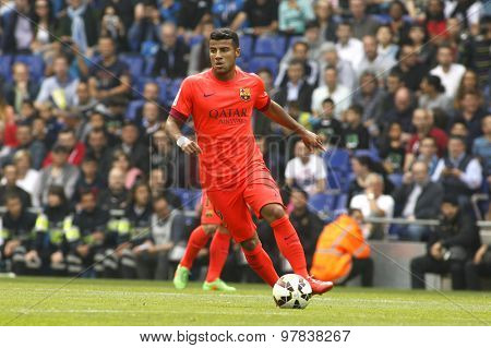 BARCELONA - APRIL, 25: Rafinha Alcantara of FC Barcelona during a Spanish League match against RCD Espanyol at the Power8 stadium on April 25 2015 in Barcelona Spain