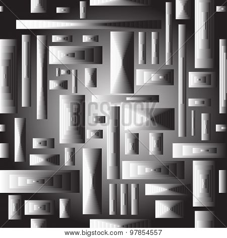 Grayscale Abstract Square Pattern.