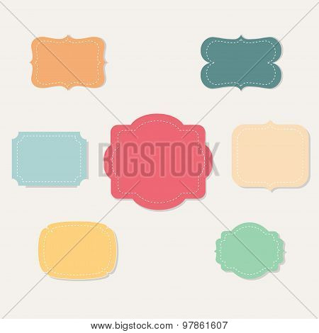 Set of colorful vector frames and ornaments