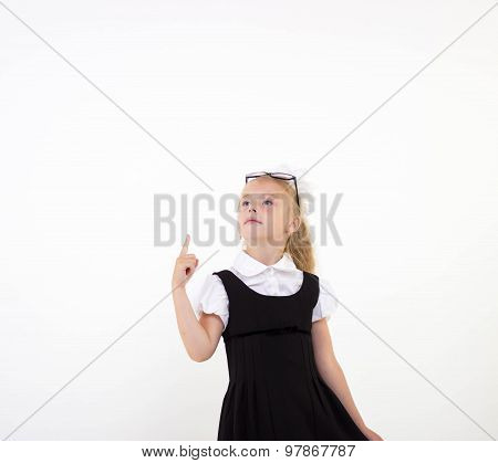 Schoolgirl get an idea, isolated