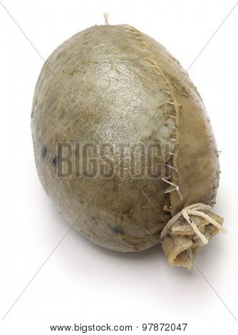 homemade haggis, scotland food isolated on white background