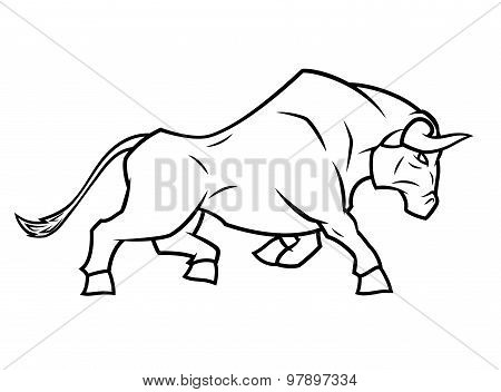 Angry bull running