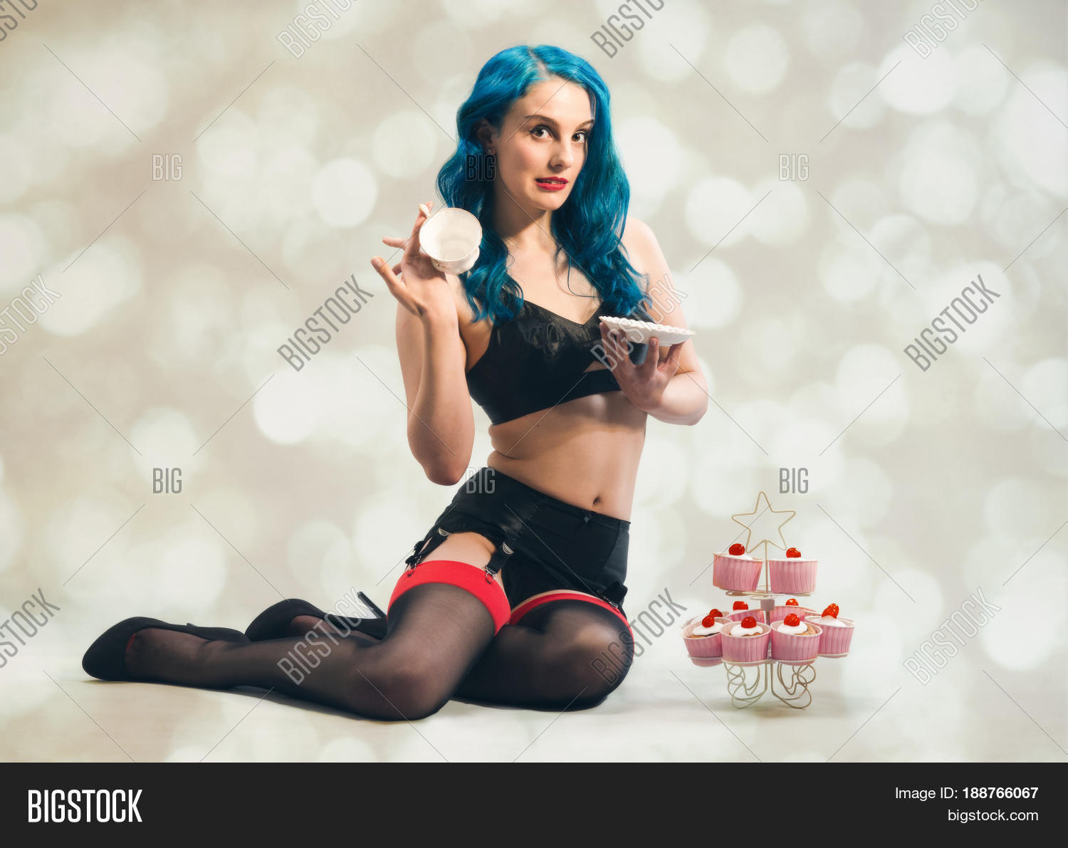 Stockings suspenders Retro and