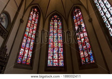 STUTTGART GERMANY - MARCH 01 2017: Interior of the Stiftskirche (Collegiate Church) - main church of the Evangelical-Lutheran Church in Wuerttemberg.
