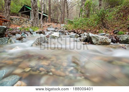 Peaceful Beautiful Scenic Stream In The Mountains