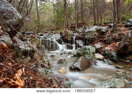 Peaceful Beautiful Scenic Stream In The Mountains