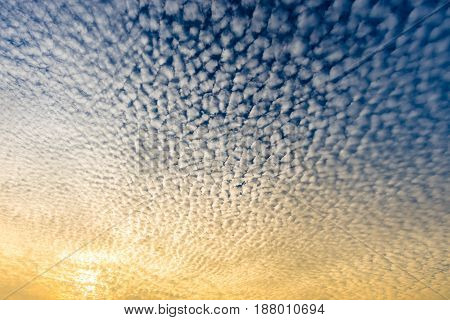 Cloudscape With Altocumulus Clouds, Altocumulus Middle-altitude Cloud In Stratocumuliform - Natural