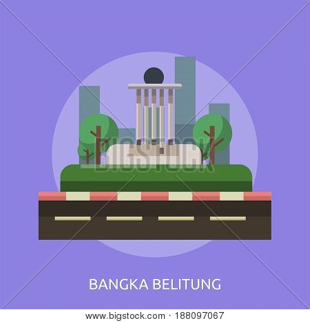 Bangka Belitung City of Indonesia Conceptual Design | Set of great flat design illustration concepts for city, indonesian, travel and much more.