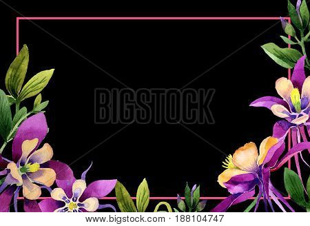 Wildflower orhid promo sale banner template in a watercolor style isolated. Aquarelle wildflower orhid promo sale banner template for background, texture, wrapper pattern, frame or border.