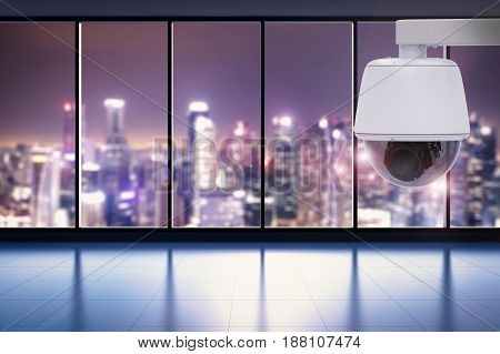 3d rendering security camera or cctv camera in office