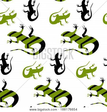 Vector flat illustration on white background. Abstract illustration. Reptile lizard. Animal. Wildlife in dezert.