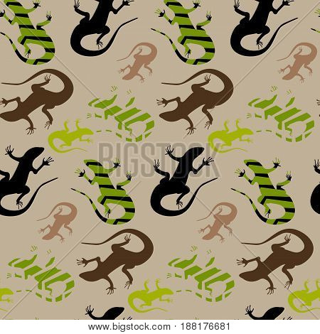 Vector flat illustration on white background. Abstract illustration. Reptile lizard. Animal. Wildlife in dezert.