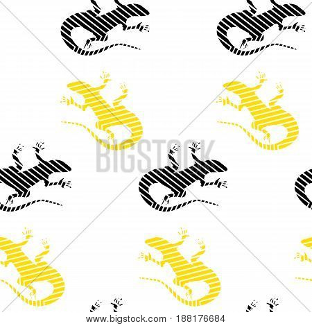 Vector flat illustration on white background. Abstract illustration. Reptile lizard. Animal. Wildlife in dezert.