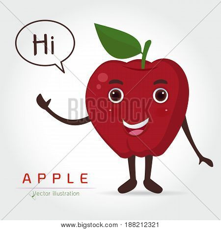 Apple vector icon cartoon style isolated on white background. vector illustration.fruit food vector flat style